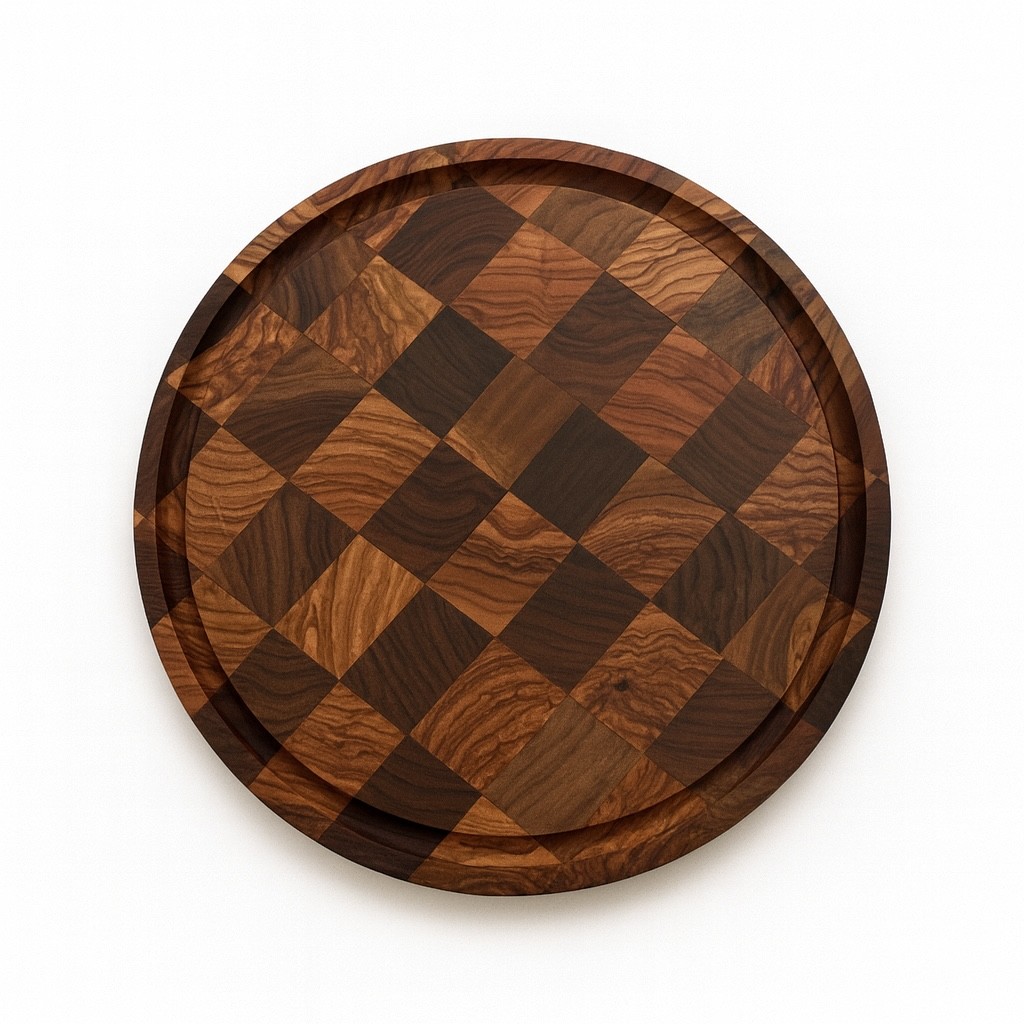 Tagliere Tondo “Duo Luxury”  Noce/Ciliegio