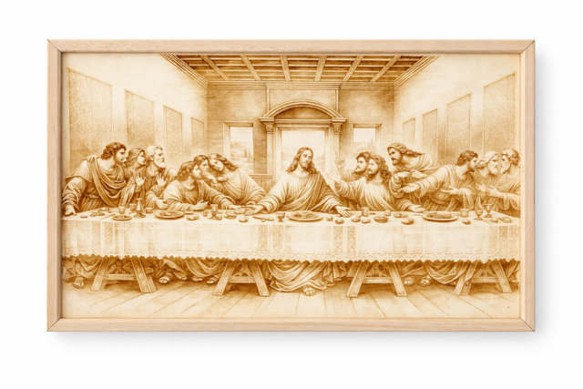 Ultima Cena su Legno Naturale